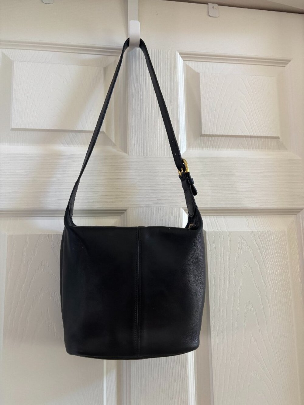 Vintage Coach 4148 Black Leather Bucket Bag